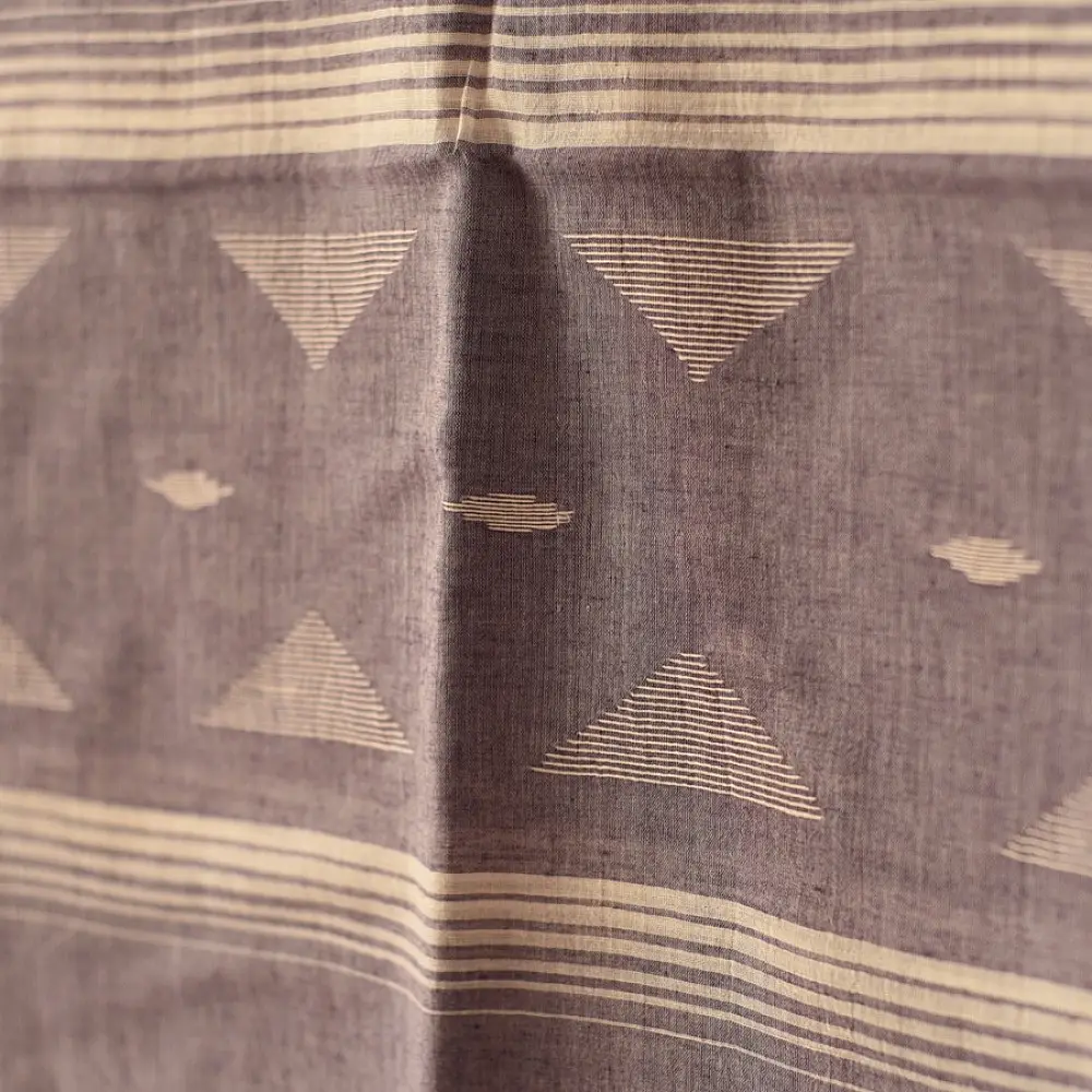shop Handloom Soft Cotton Jamdani Light Purple Stole