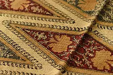 A finite infinity ❧ Kalamkari Natural Color Dhurrie ( 5 X 3 ) - Diamond Motif