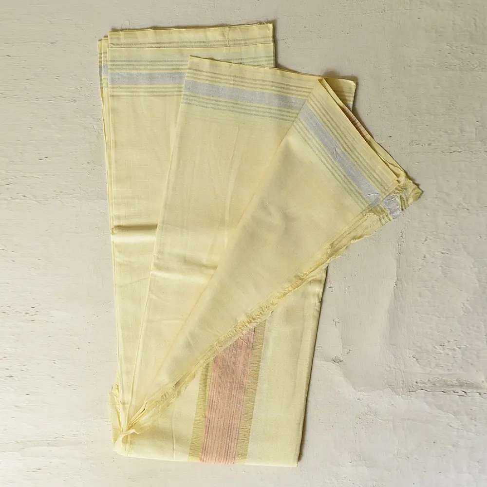 shop Handloom Cotton x Cotton Dhoti Khes With Zari Border