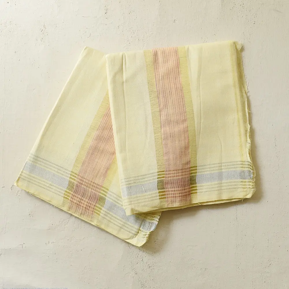 shop Handloom Cotton x Cotton Dhoti Khes With Zari Border