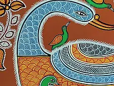 Mandana Art - Painting - Peahen  ( 11 x 14 inch)