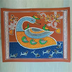 Mandana Art - Painting - Peahen  ( 11 x 14 inch)