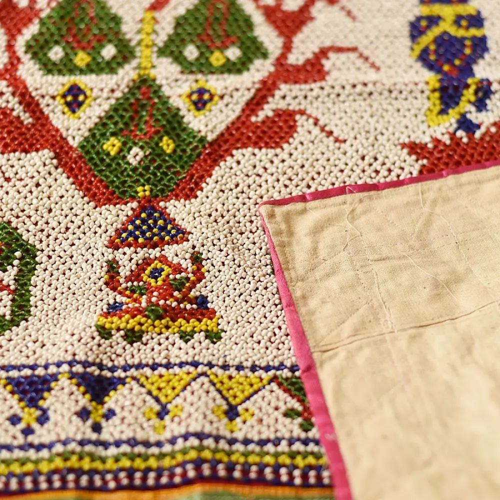 Saurashtra Region Beaded Old & Antique Wall Hanging  -Murlidhar