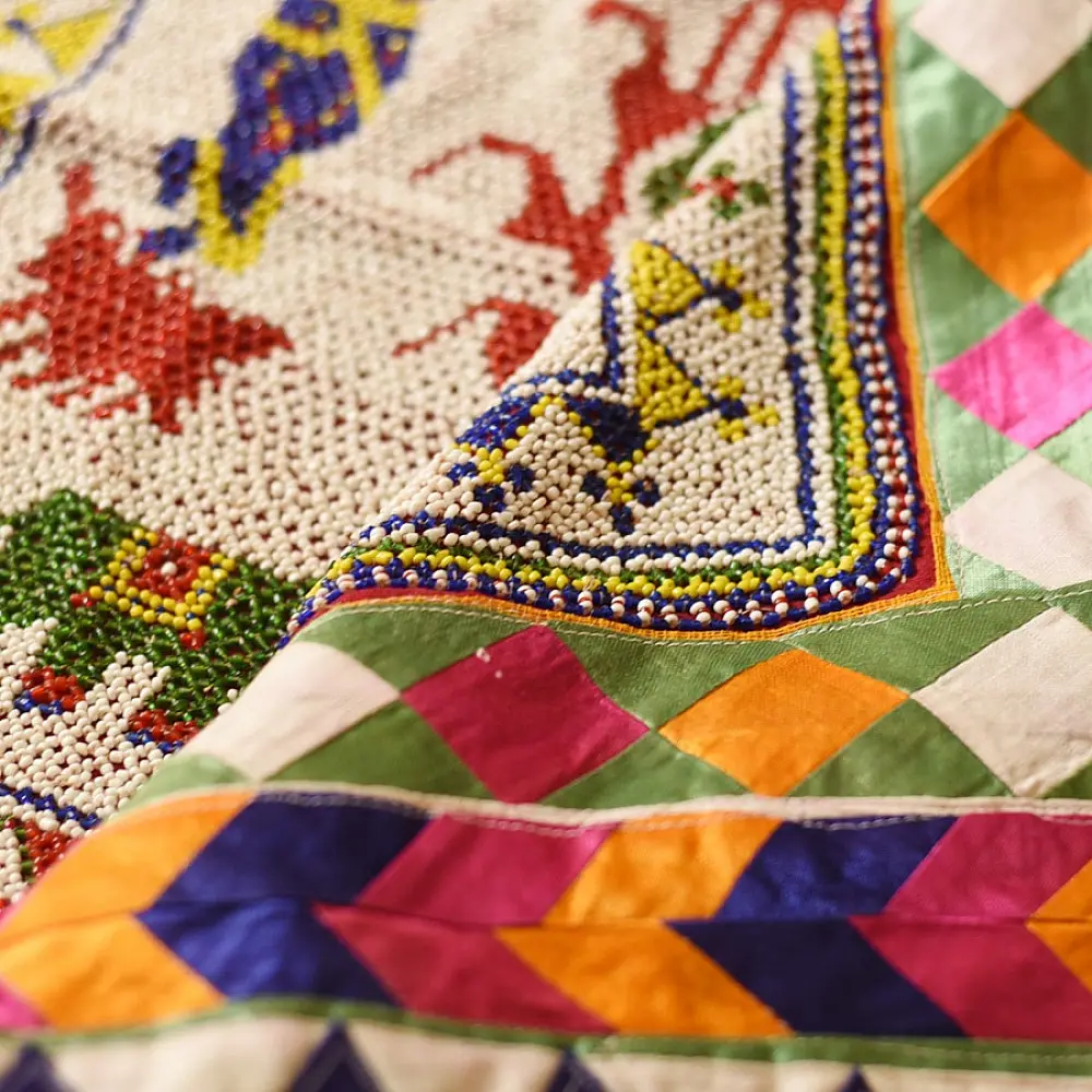 Saurashtra Region Beaded Old & Antique Wall Hanging  -Murlidhar