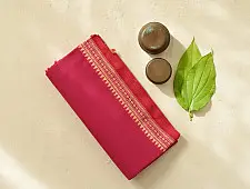 Sadaa . सदा | Begampuri Handloom Cotton Saree - Rani Pink