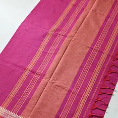 Sadaa . सदा | Begampuri Handloom Cotton Saree - Rani Pink