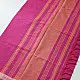 handloom begampuri pure cotton saree in deep rani pink with mustard yellow pinstripes and woven temple borders with fringe tassels