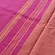 handloom begampuri pure cotton saree in deep rani pink with mustard yellow pinstripes and woven temple borders with fringe tassels