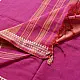 handloom begampuri pure cotton saree in deep rani pink with mustard yellow pinstripes and woven temple borders with fringe tassels