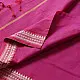 handloom begampuri pure cotton saree in deep rani pink with mustard yellow pinstripes and woven temple borders with fringe tassels