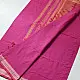 handloom begampuri pure cotton saree in deep rani pink with mustard yellow pinstripes and woven temple borders with fringe tassels