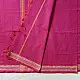 handloom begampuri pure cotton saree in deep rani pink with mustard yellow pinstripes and woven temple borders with fringe tassels