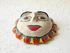 Madhuban . मधुबन ❁ Madhubani Hand Painted Paper Mache Wall Handing - Sun