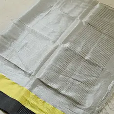 कमला | Handloom Cotton Saree | Silver Zari . Lemon