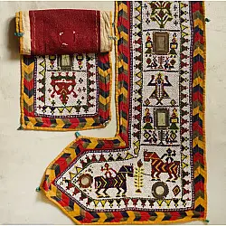  प्राचीन | Gujarati Vintage Bead Door side Toran| Set of two  (26 x 49 inch)