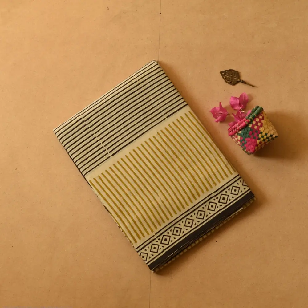 shop Bagru Block Printed Cotton Saree