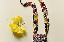 Folk Love ~ Banjara Bead Embroidered Necklace 