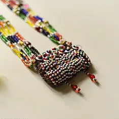 Folk Love ~ Banjara Bead Embroidered Necklace - J