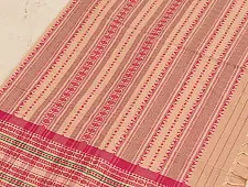 Sadaa . सदा ✡ Begampuri Cotton Saree - Pink Woven Border