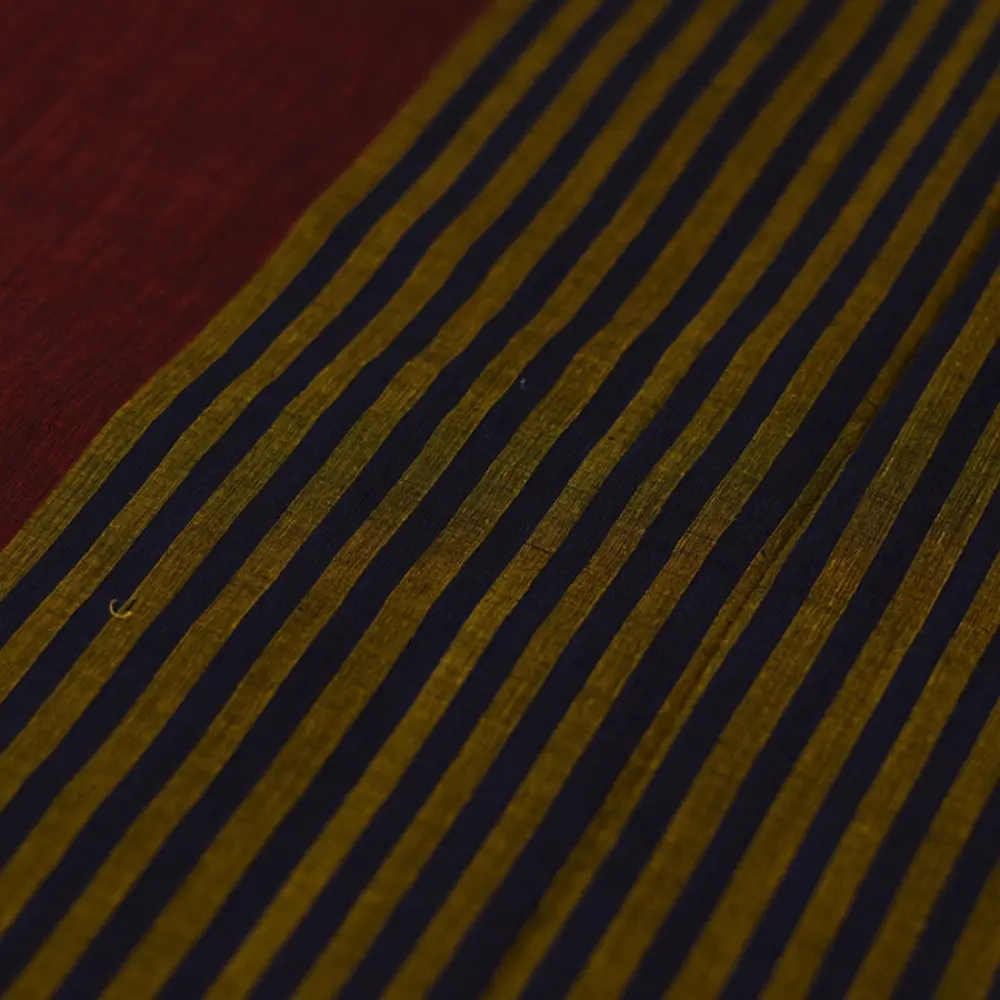 shop Begampuri Woven Border - Maroon Pure Cotton Saree
