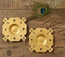 Ahar ~ Brass Handmade T-Light Holder -  Peacock (Set of Two)