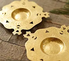 Ahar ~ Brass Handmade T-Light Holder -  Peacock (Set of Two)
