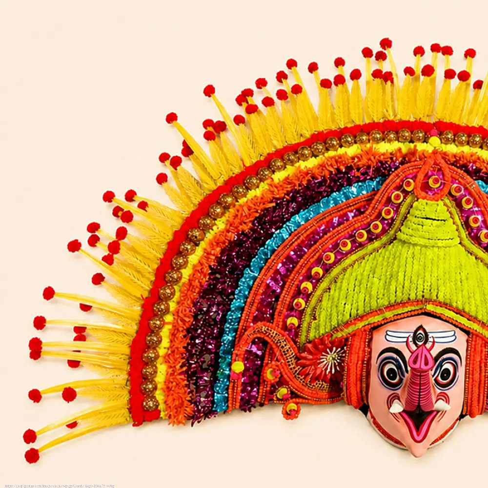 shop Handmade Paper Mache Chhau Mask - ganesh