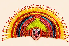 Mukhauta . मुखौटा : Handmade Wall Hanging Chhau Mask - Ganesh