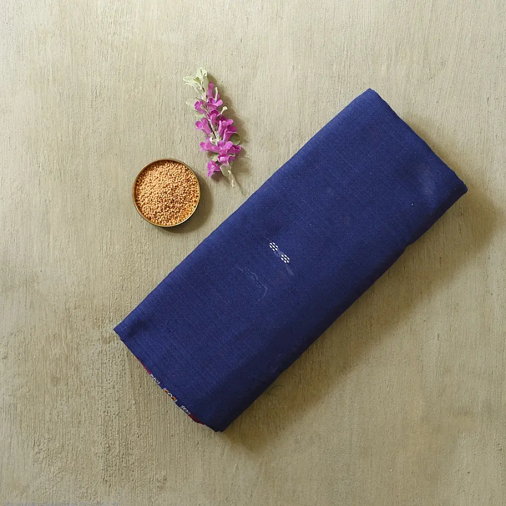 Cotton weaves ~ Ikat Saree Royal blue