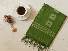 Aamaya . आमाया | Handloom Soft Cotton Jamdani Stole - Green