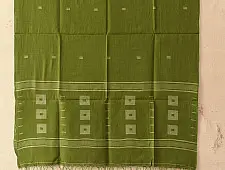 Aamaya . आमाया | Handloom Soft Cotton Jamdani Stole - Green