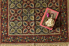 A finite infinity ❧ Kalamkari Natural Color Dhurrie -  5 X 3 feet