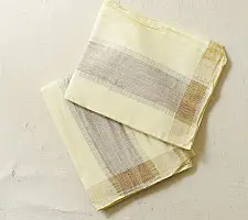 Damodar . दामोदर ✩ Handloom Cotton x Cotton Off White Dhoti Khes - Zari Border