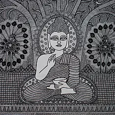 Aripan | Madhubnai Painting - Budhha & Kalpa Vriksh