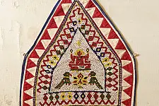 Prachin . प्राचीन  ❂ Saurashtra Vintage Beaded Old & Antique Wall Hanging - C