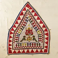Prachin . प्राचीन  ❂ Saurashtra Vintage Beaded Old & Antique Wall Hanging - C