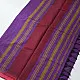 handloom begampuri pure cotton saree in bright purple with mustard yellow pinstripes and pink-red woven temple borders