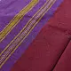 handloom begampuri pure cotton saree in bright purple with mustard yellow pinstripes and pink-red woven temple borders
