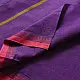 handloom begampuri pure cotton saree in bright purple with mustard yellow pinstripes and pink-red woven temple borders