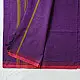 handloom begampuri pure cotton saree in bright purple with mustard yellow pinstripes and pink-red woven temple borders