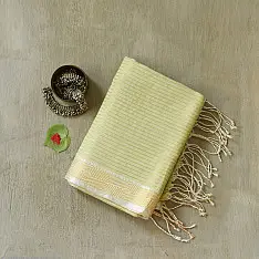 कमला | Handloom Cotton Zari Saree | Pista