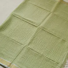 कमला | Handloom Cotton Zari Saree | Pista