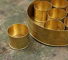 Ahar ✽ Brass ~ Spice Jar - Seven jars inside  (7.5" x 7.5" x 4" Big Masaldaan)