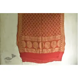 Anmol . अनमोल ❉ Bandhani Crepe Dupatta - Brick Red ❉ 6