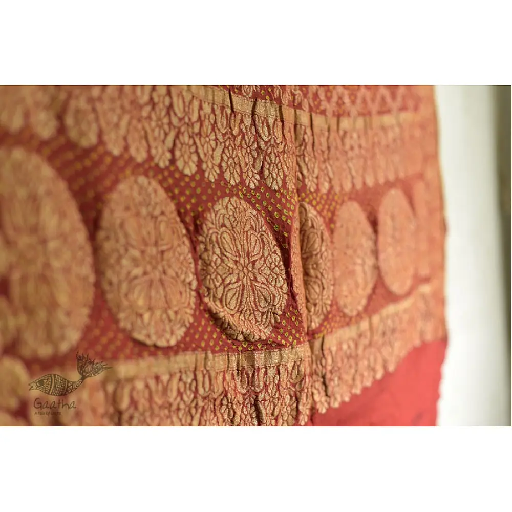 festive special crepe full zari bandhni dupatta