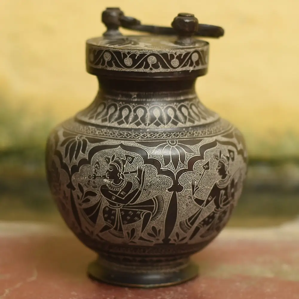 from Khajuraho Antique Brass gangajali / Lota 