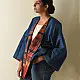 shop Reversible Ajrakh Block Printed & Denim Jacket  - Red
