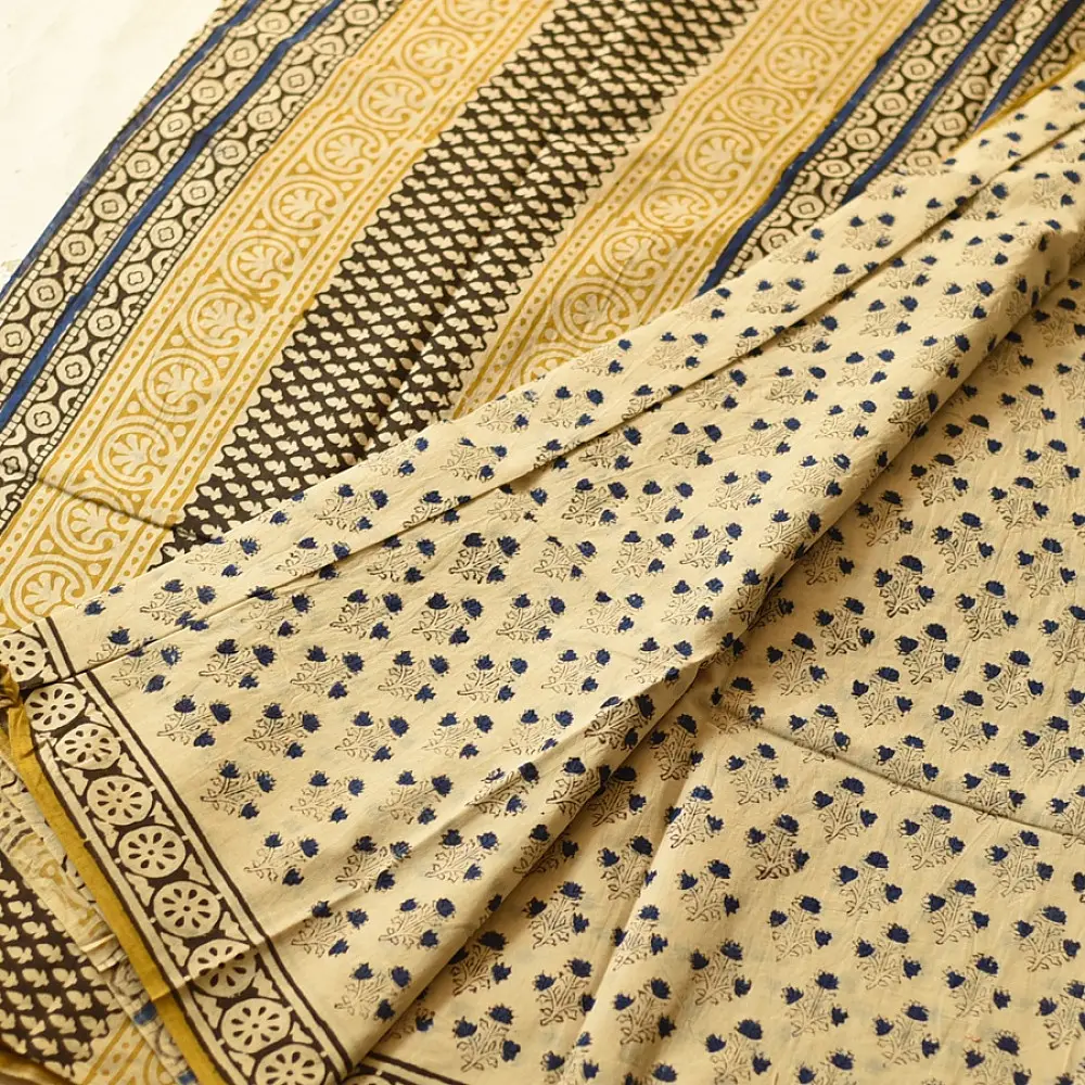 shop Bagru Block Printed Cotton Saree