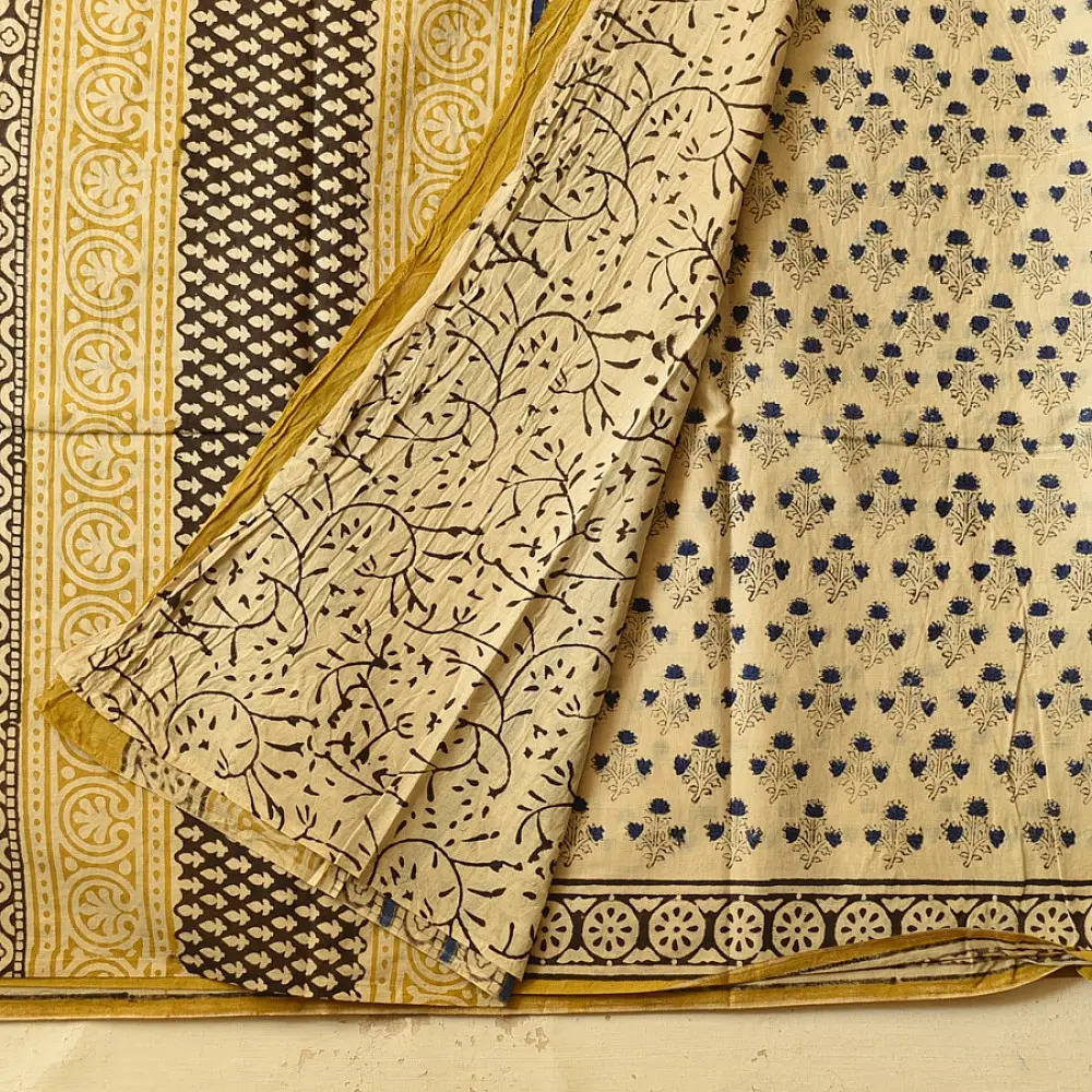 shop Bagru Block Printed Cotton Saree