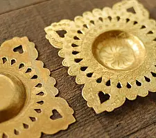 Ahar ~ Pure Brass Handmade T-Light Holder - (Set of Two)